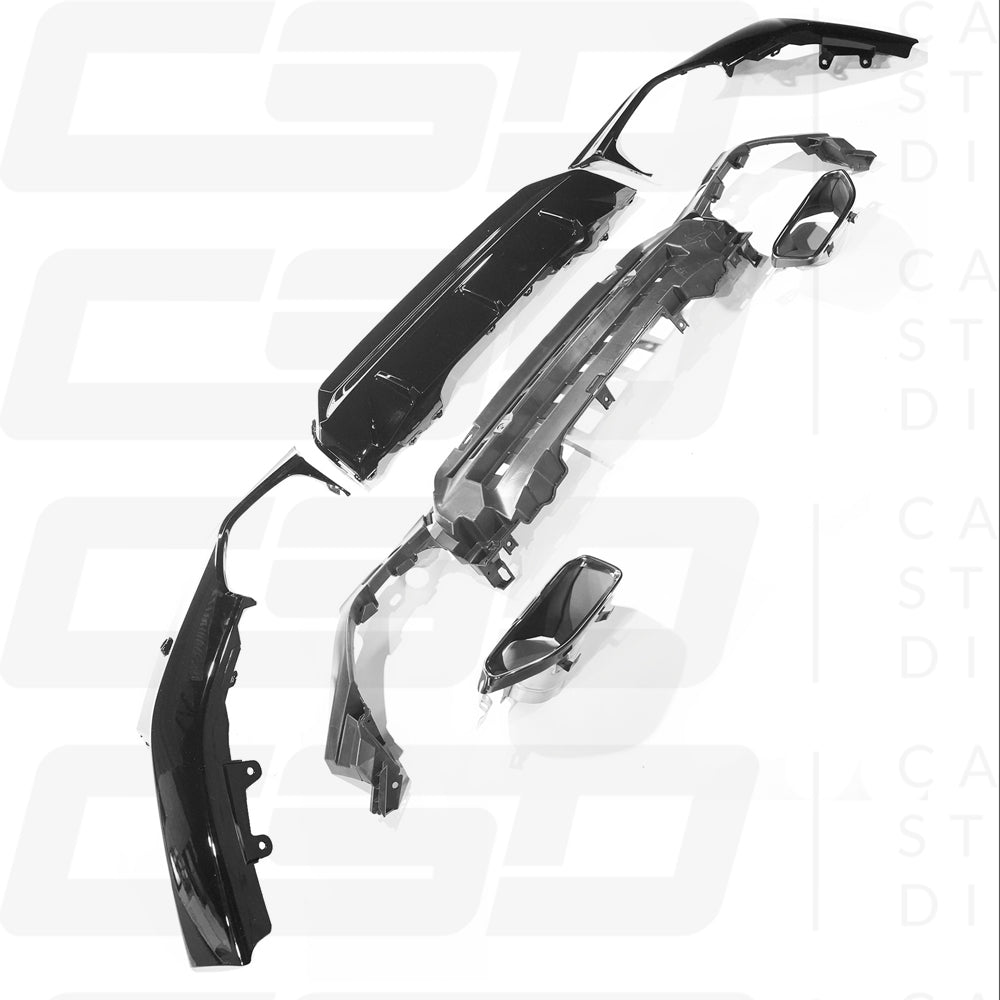 BMW G42 2 SERIES 240i STYLE GLOSS BLACK DIFFUSER WITH TIPS (2021+)