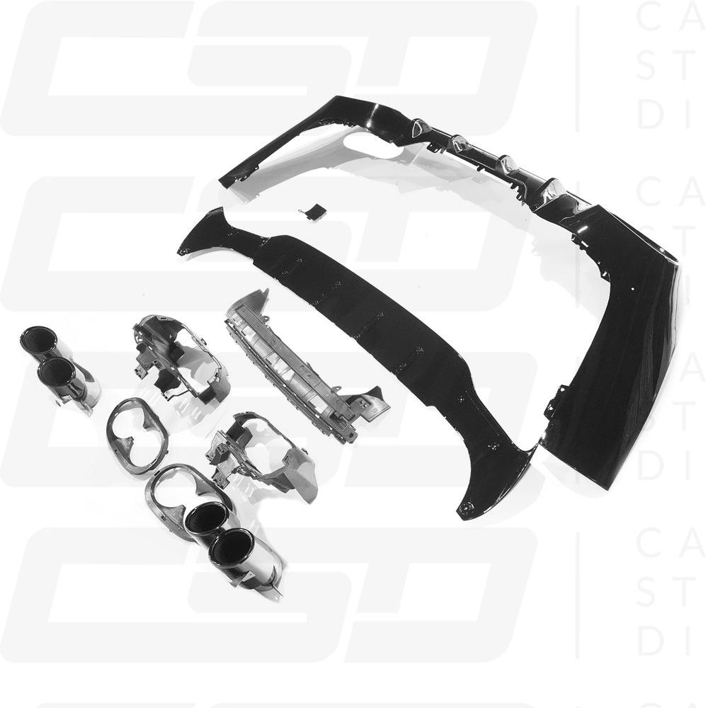 MERCEDES W118 CLA & CLA35 GLOSS BLACK QUAD TIP DIFFUSER & TIPS (2019+)