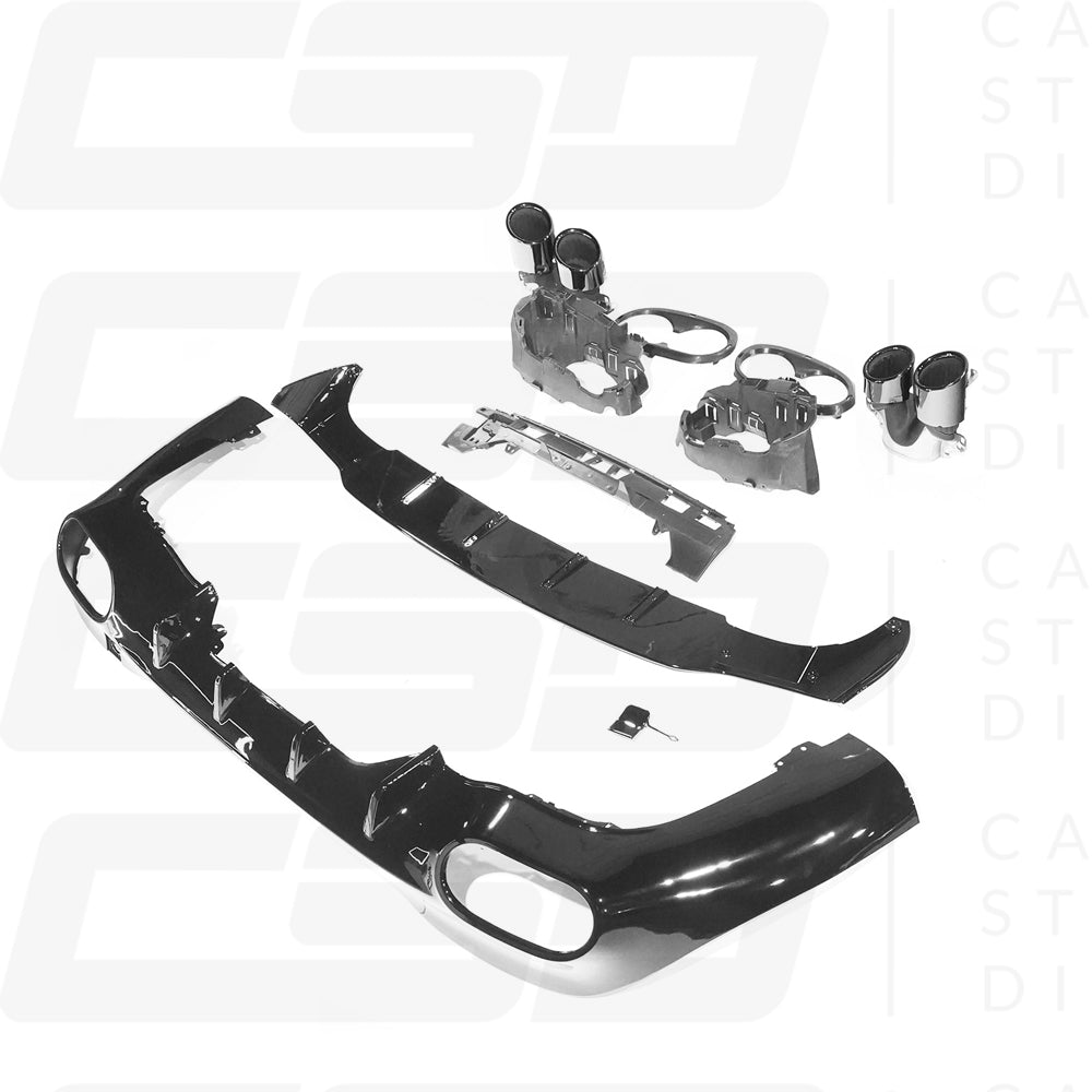 MERCEDES W118 CLA & CLA35 GLOSS BLACK QUAD TIP DIFFUSER & TIPS (2019+)