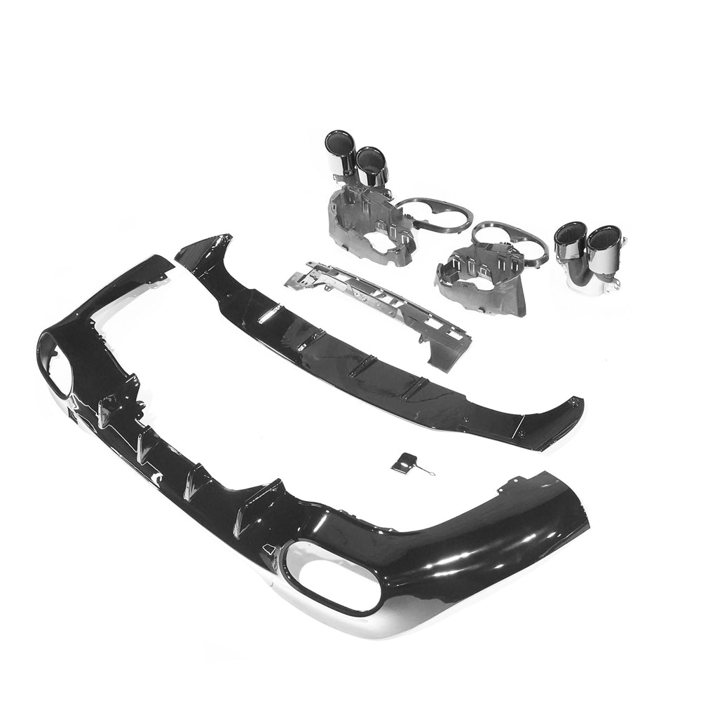 MERCEDES W118 CLA & CLA35 GLOSS BLACK QUAD TIP DIFFUSER & TIPS (2019+)