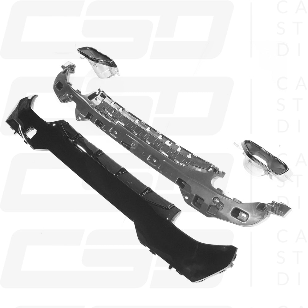 BMW G22/G23 4 SERIES MP STYLE GLOSS BLACK DIFFUSER AND TIPS (2018+)