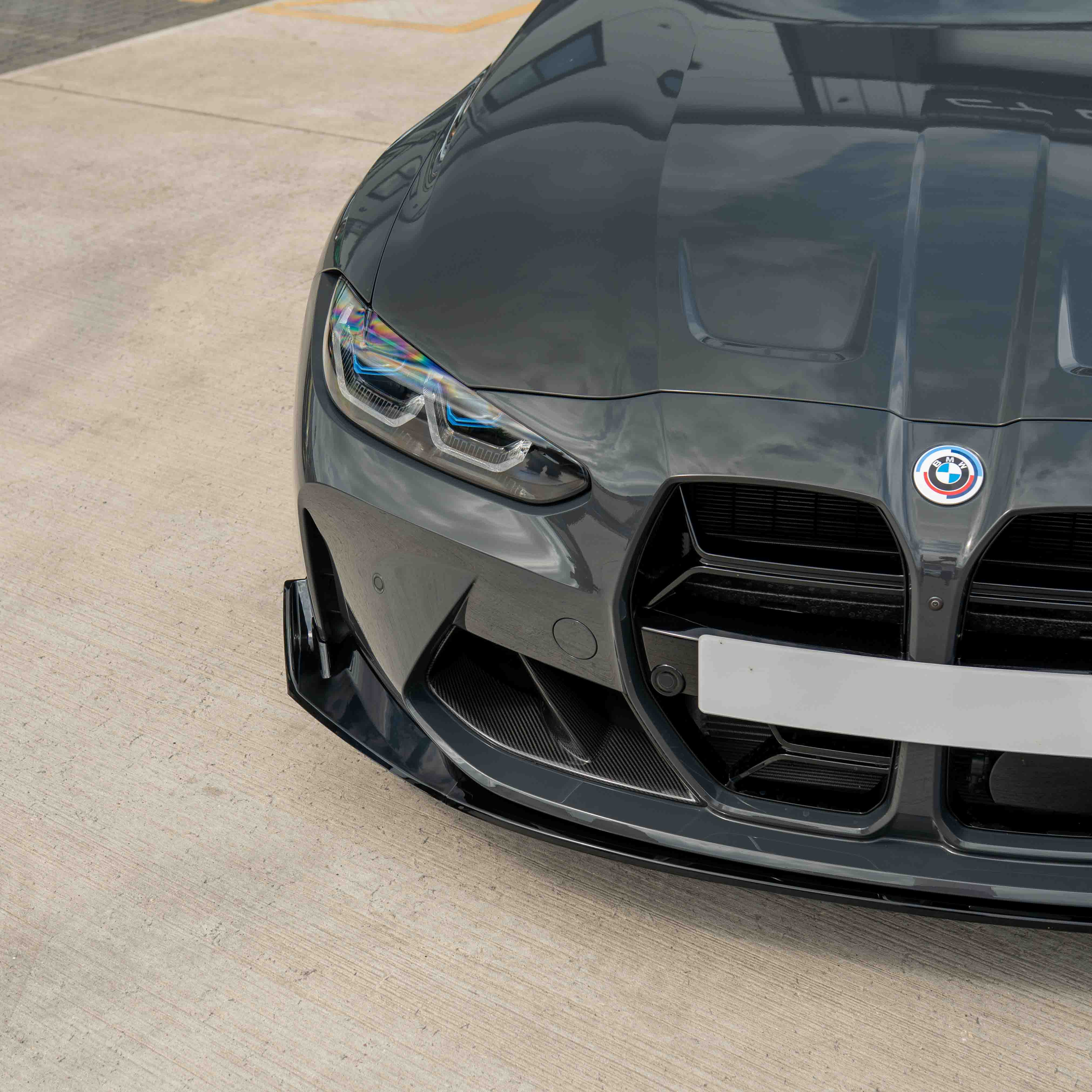 BMW M3 & M4 G80/G81/G82/G83 GLOSS BLACK SPLITTER CSL STYLE