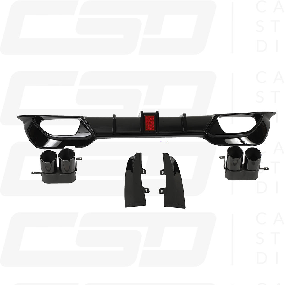 BMW G20 & G21 3 SERIES GLOSS LED BLACK DIFFUSER WITH TIPS (2019-2022)