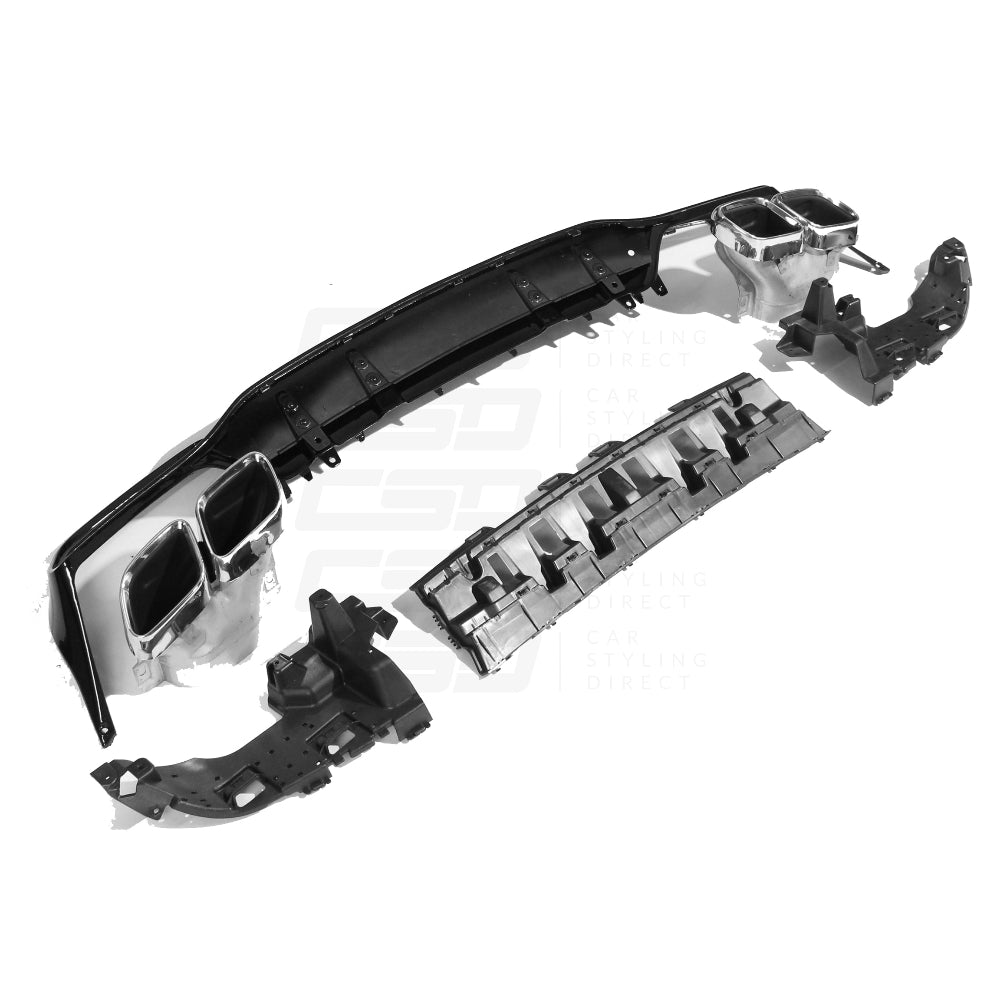 MERCEDES W205 C-CLASS COUPE GLOSS BLACK DIFFUSER & TIPS