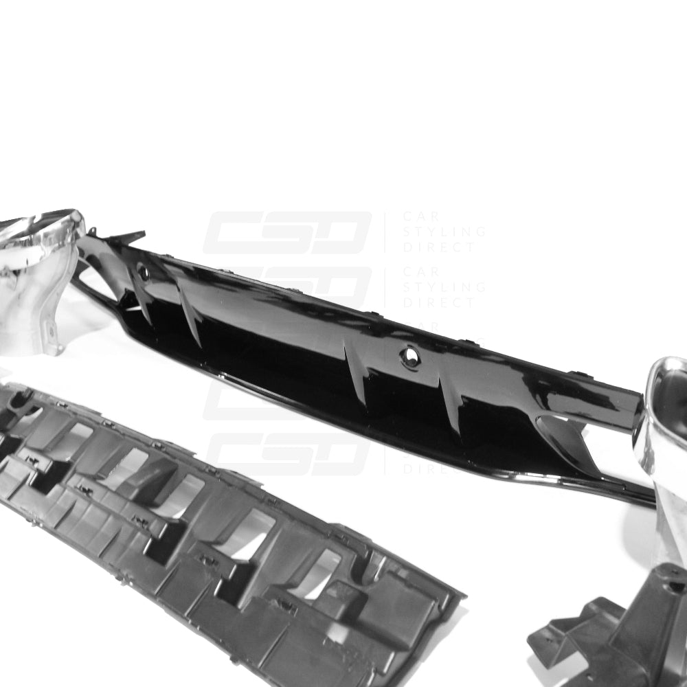 MERCEDES W205 C-CLASS COUPE GLOSS BLACK DIFFUSER & TIPS