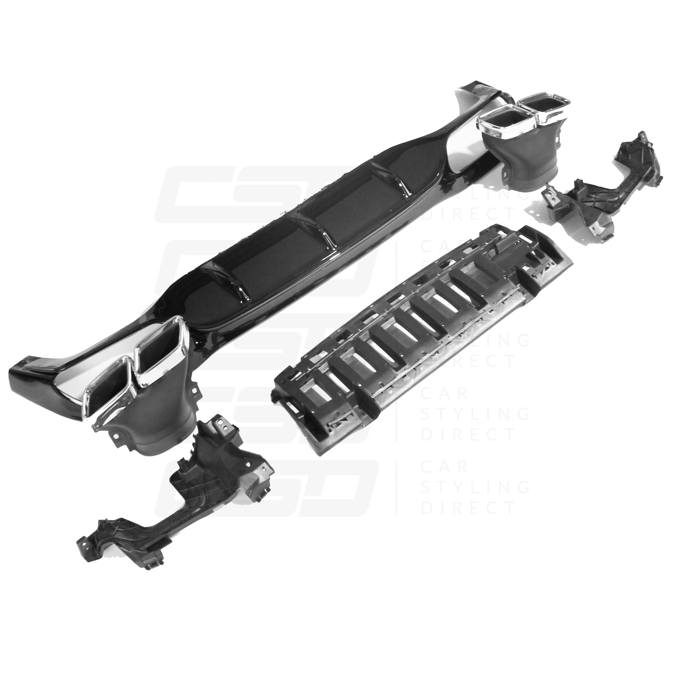 MERCEDES W213 E-CLASS GLOSS BLACK DIFFUSER & TIPS (2017-2020)