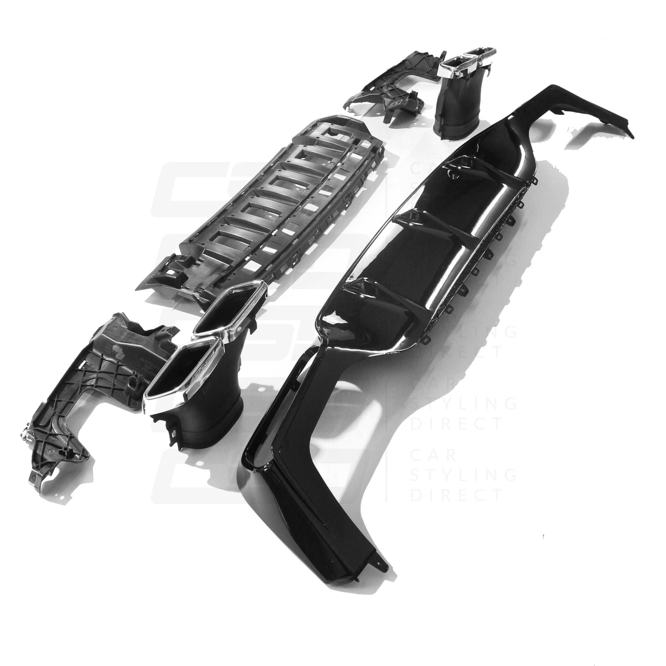 MERCEDES W213 E-CLASS GLOSS BLACK DIFFUSER & TIPS (2017-2020)