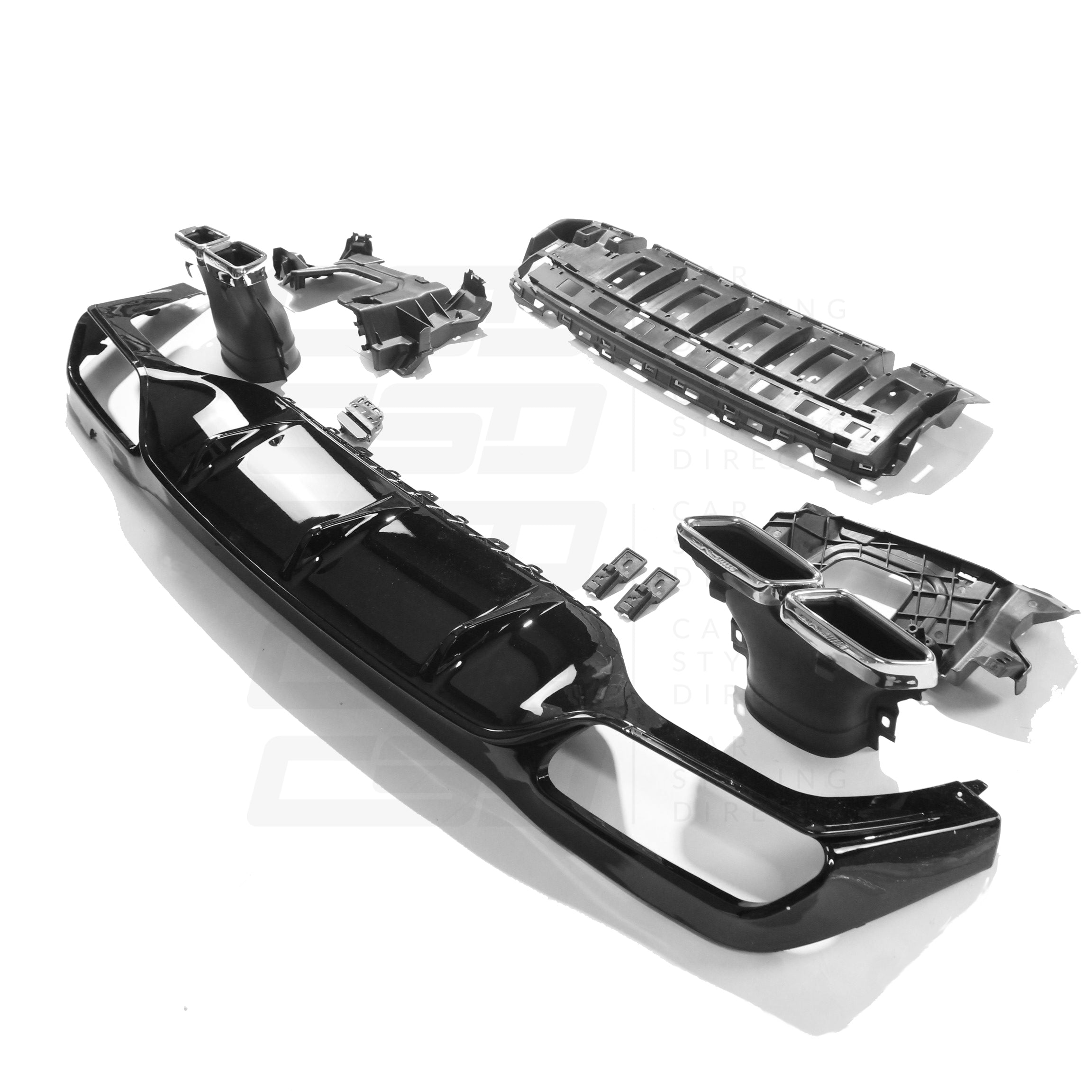 MERCEDES W213 E-CLASS GLOSS BLACK DIFFUSER & TIPS (2017-2020)