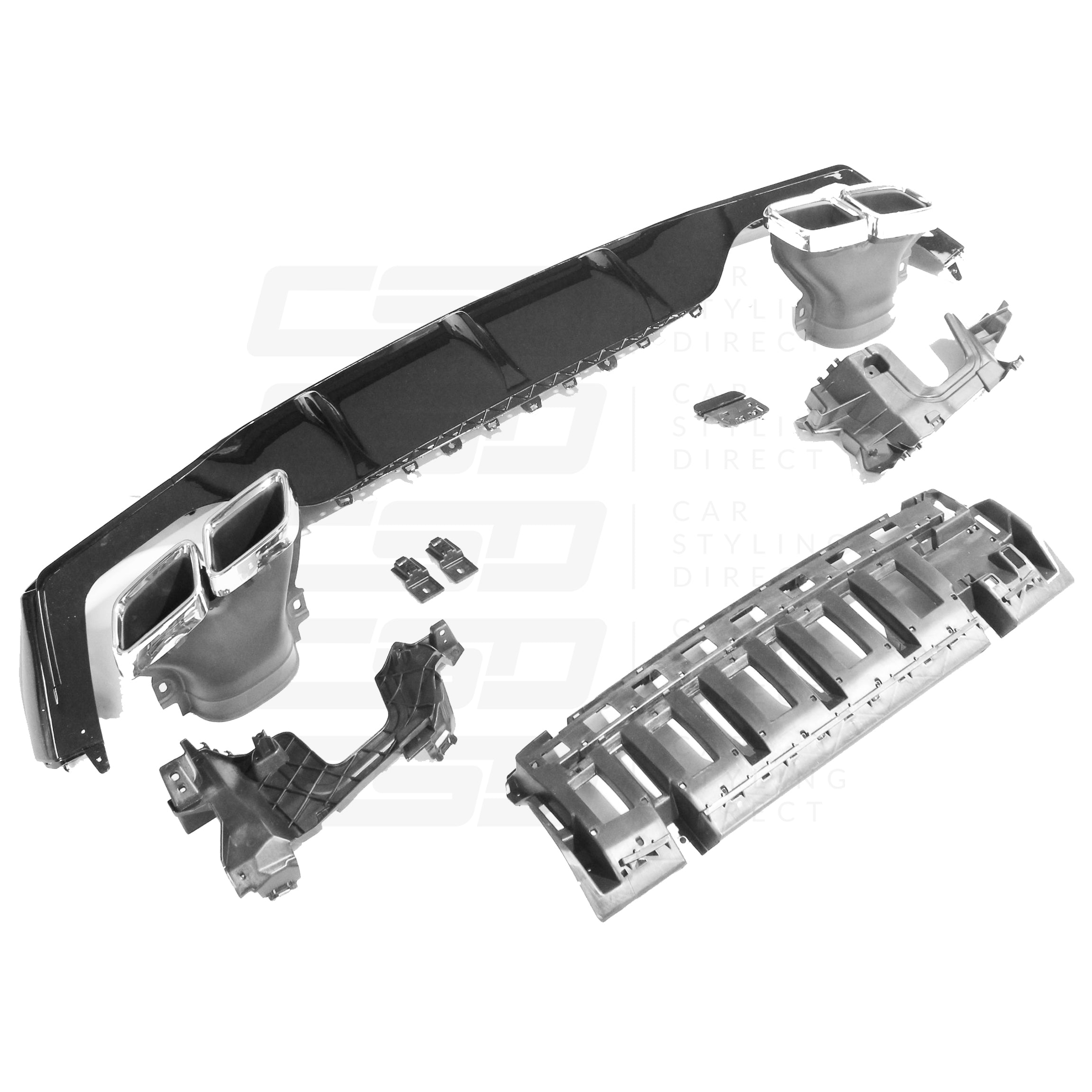 MERCEDES W213 E-CLASS GLOSS BLACK DIFFUSER & TIPS (2017-2020)