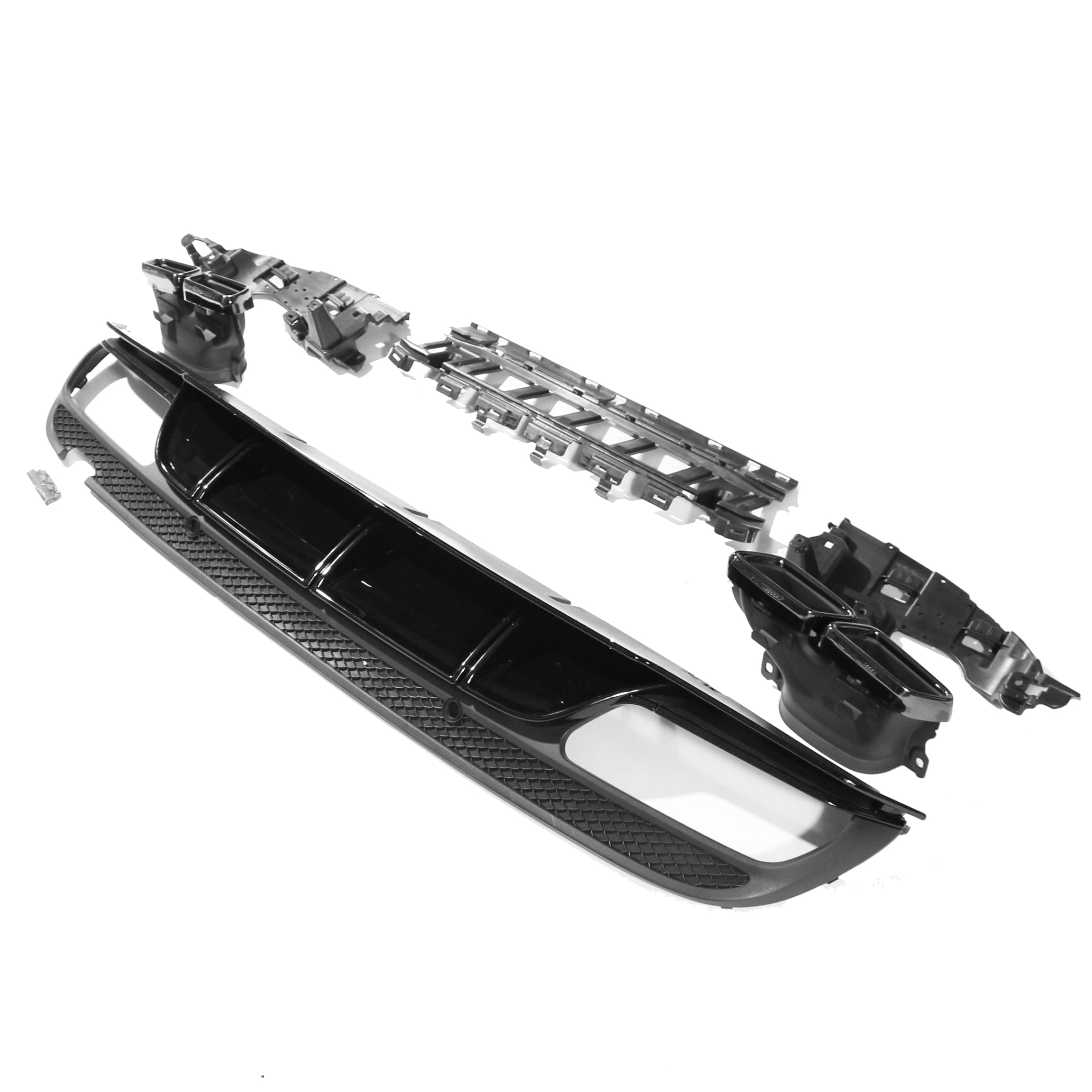 MERCEDES W205 C-CLASS SALOON/ESTATE GLOSS BLACK DIFFUSER & TIPS (2015-2019)