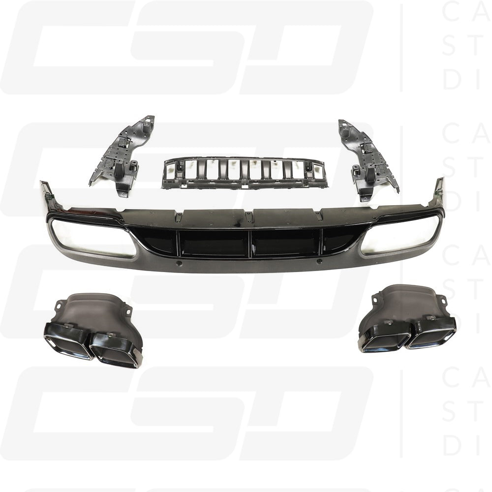 W205 MERCEDES C-CLASS COUPE GLOSS BLACK DIFFUSER & TIPS (2015-2019)