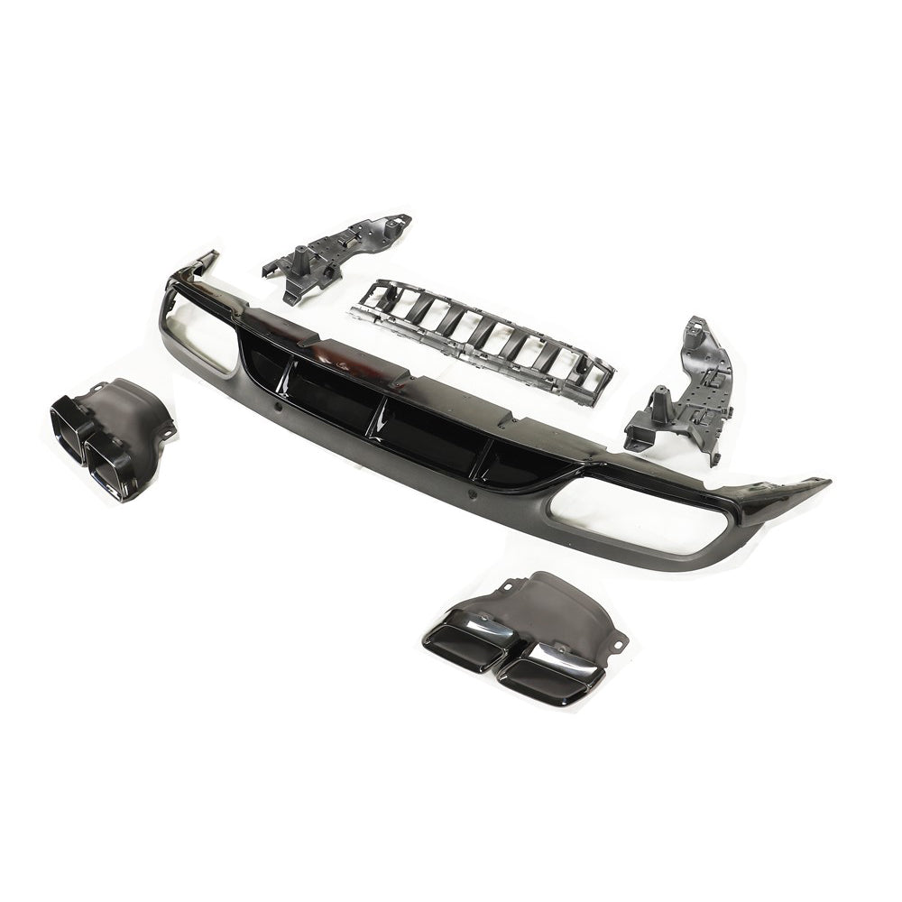 W205 MERCEDES C-CLASS COUPE GLOSS BLACK DIFFUSER & TIPS (2015-2019)