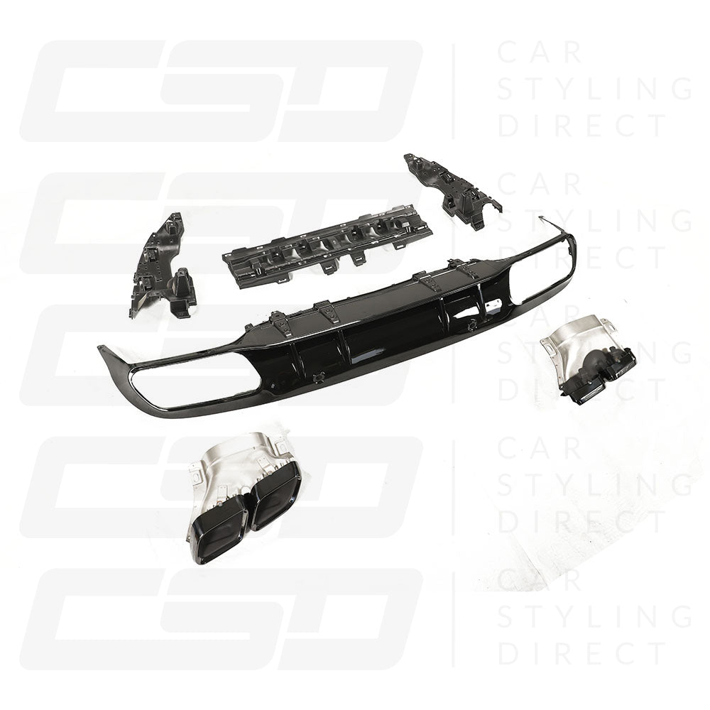 MERCEDES W205 C-CLASS COUPE GLOSS BLACK DIFFUSER & TIPS