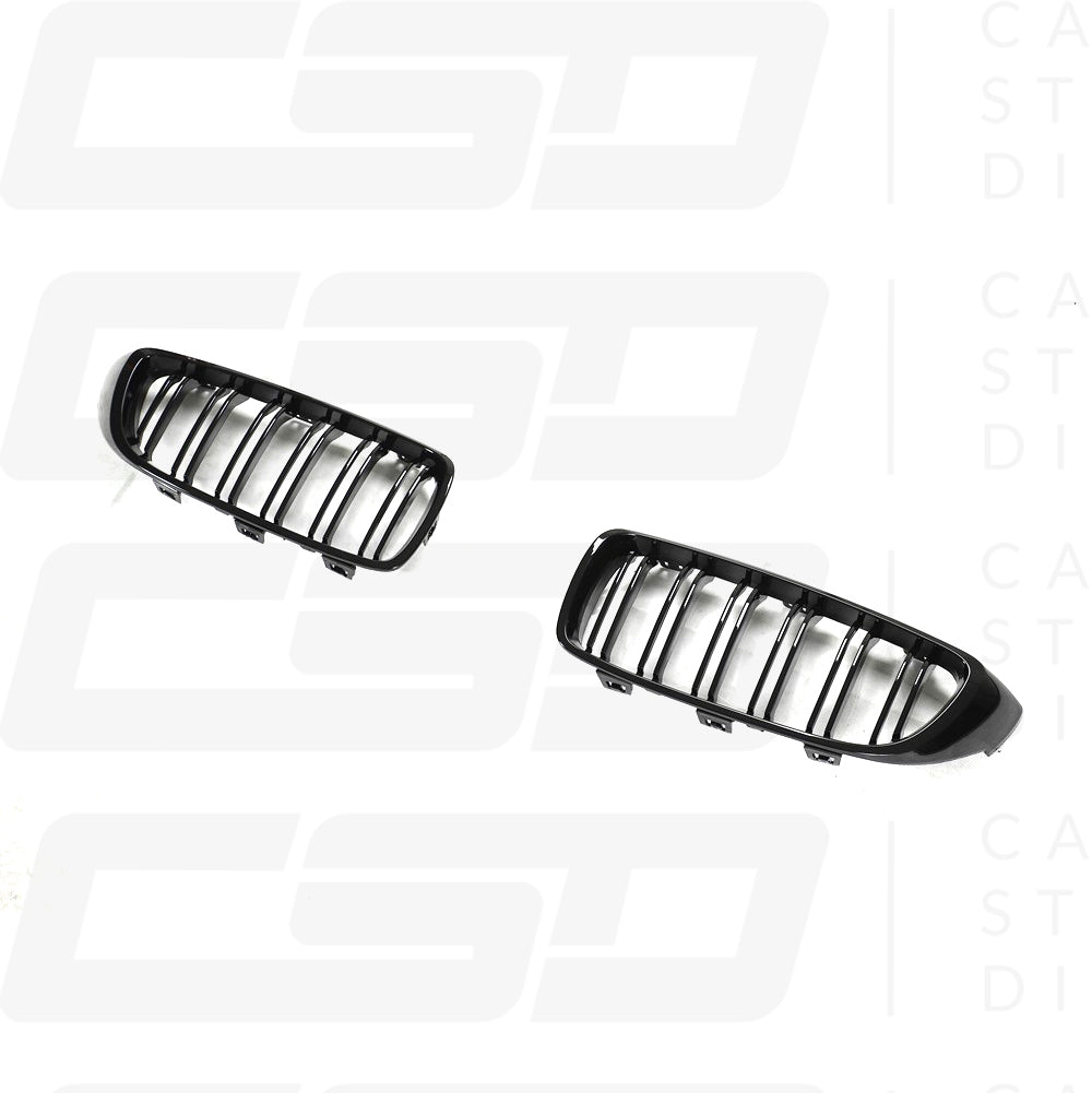 BMW M3 F80 DOUBLE SLAT GLOSS BLACK GRILLES (2013-2019)