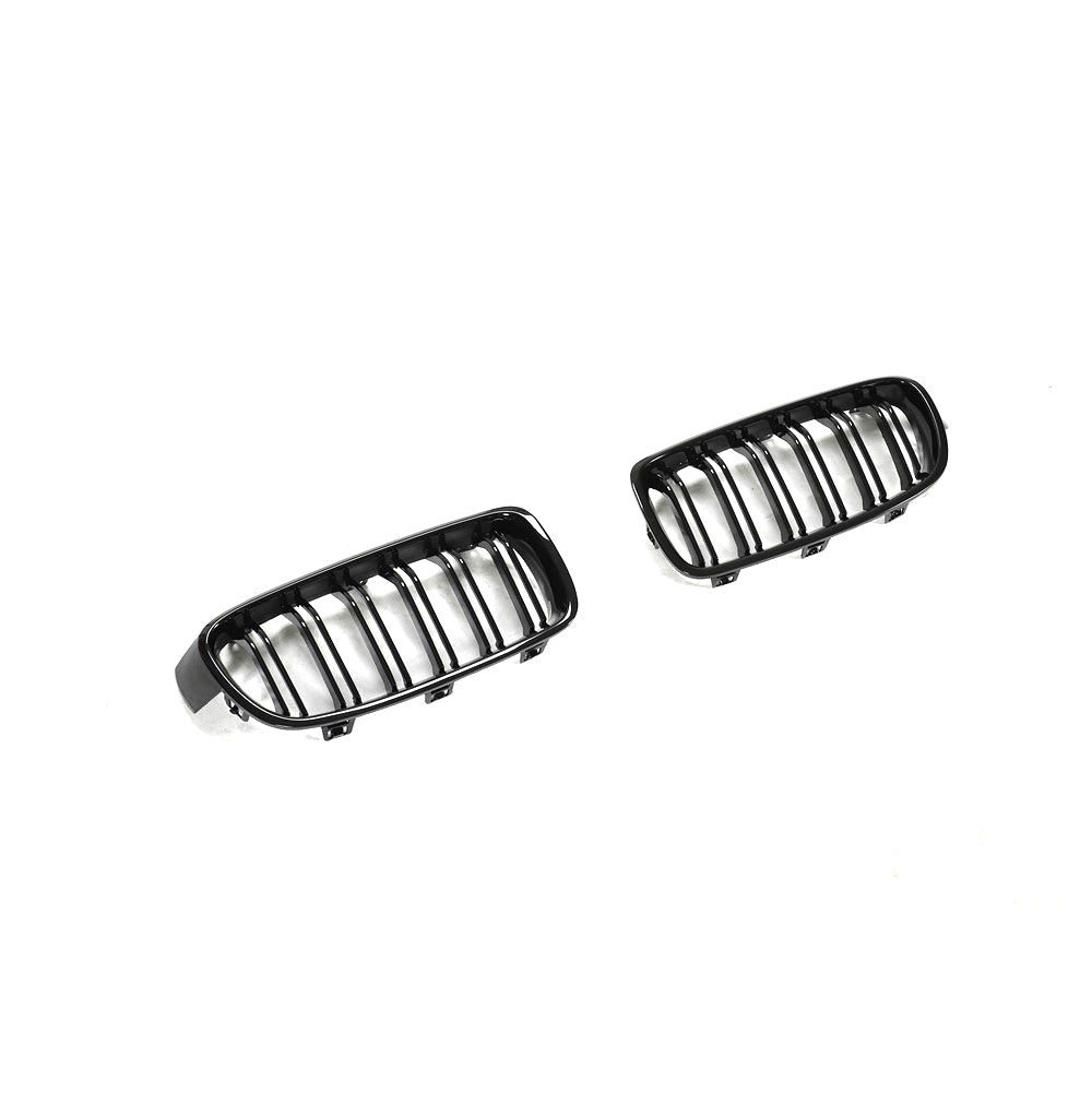 BMW F30 & F31 3 SERIES GLOSS BLACK DOUBLE SLAT GRILLES (2013-2019)