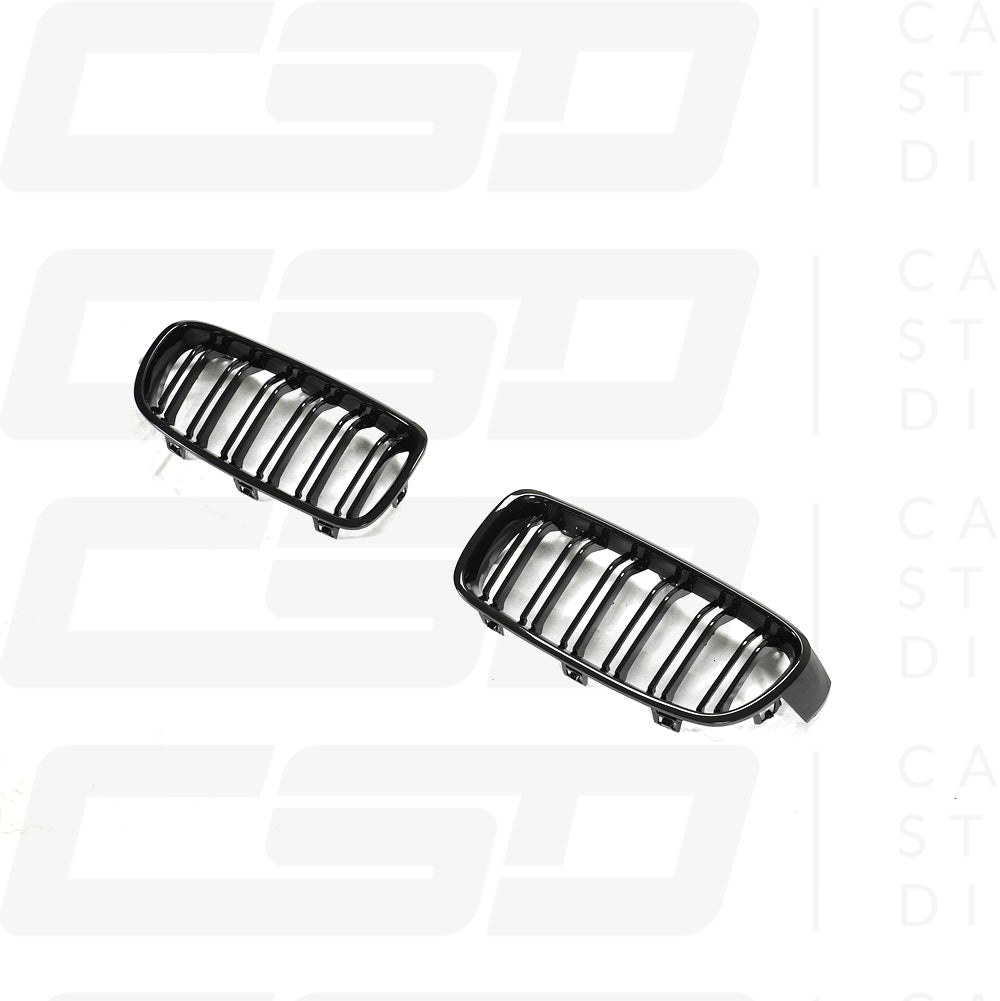 BMW F30 & F31 3 SERIES GLOSS BLACK DOUBLE SLAT GRILLES (2013-2019)