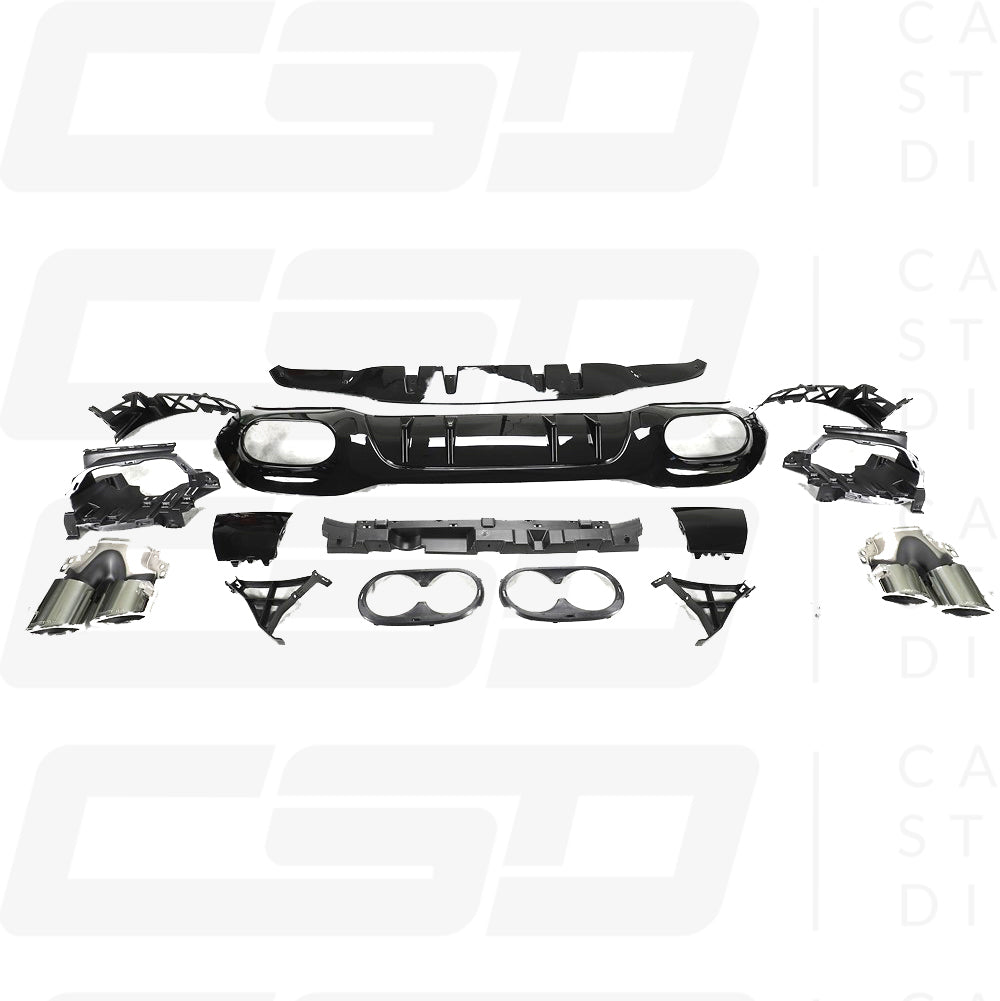 MERCEDES W177 A-CLASS GLOSS BLACK QUAD TIP DIFFUSER (2018+)
