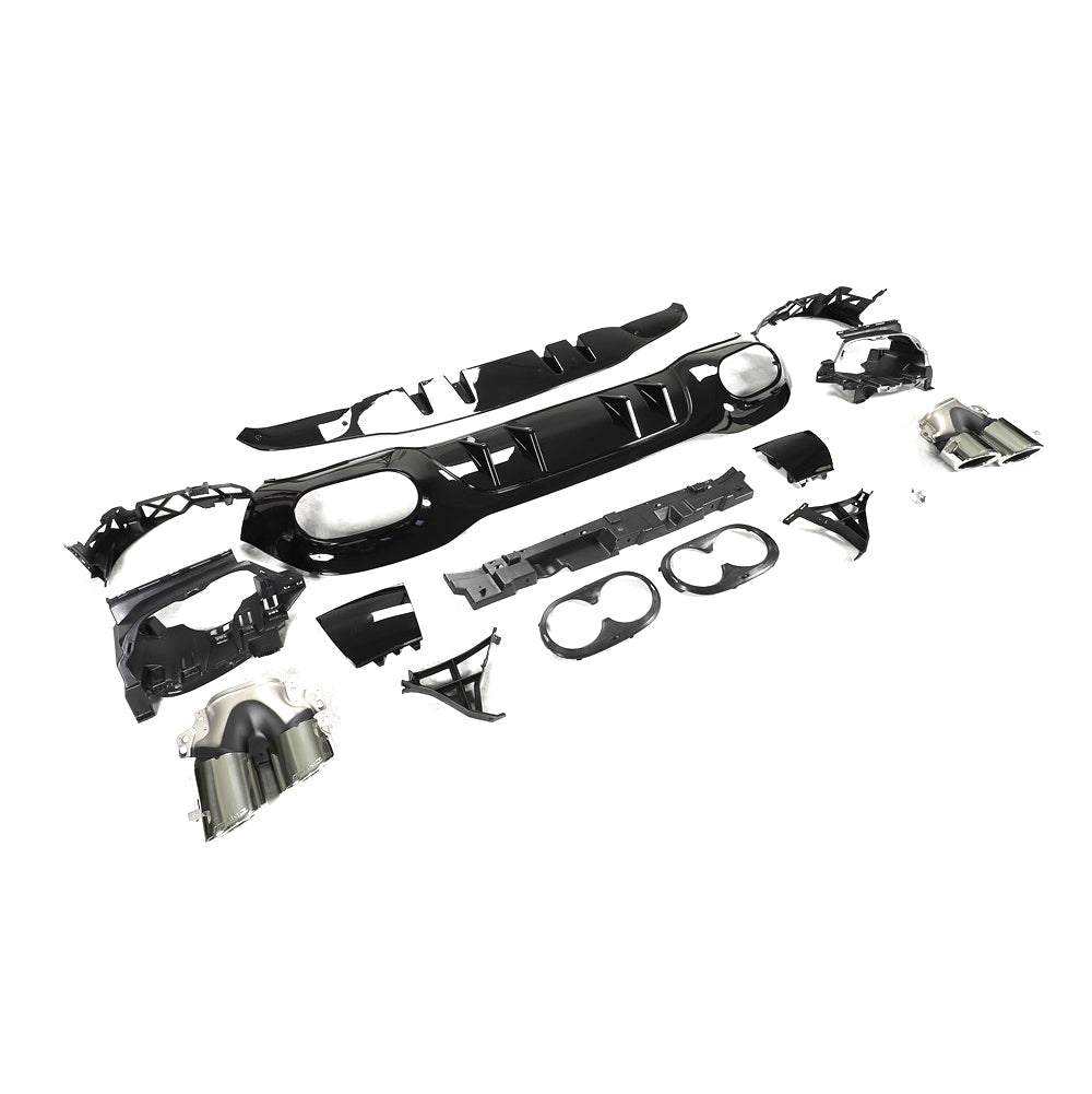 MERCEDES W177 A-CLASS GLOSS BLACK QUAD TIP DIFFUSER (2018+)