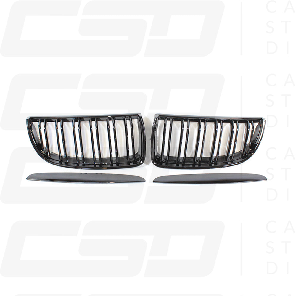 BMW E90 3 SERIES PRE-LCI DOUBLE SLAT BLACK GRILLES (2005-2008)