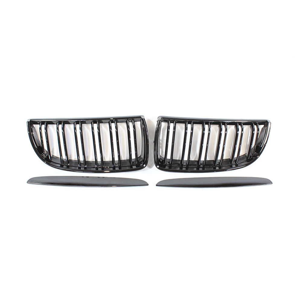 BMW E90 3 SERIES PRE-LCI DOUBLE SLAT BLACK GRILLES (2005-2008)