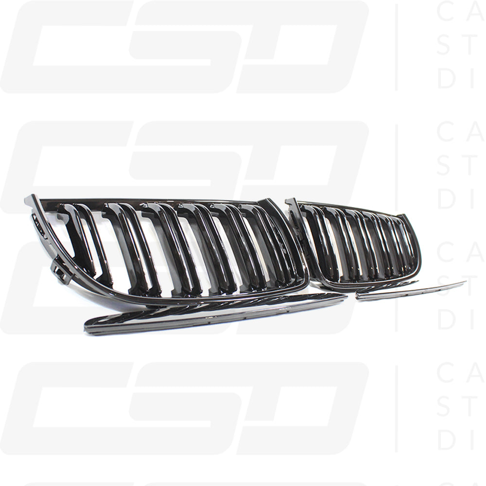 BMW E90 3 SERIES PRE-LCI DOUBLE SLAT BLACK GRILLES (2005-2008)