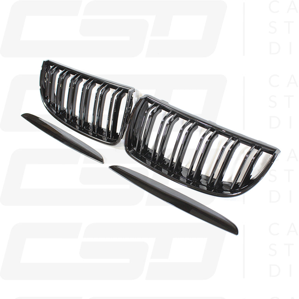 BMW E90 3 SERIES PRE-LCI DOUBLE SLAT BLACK GRILLES (2005-2008)