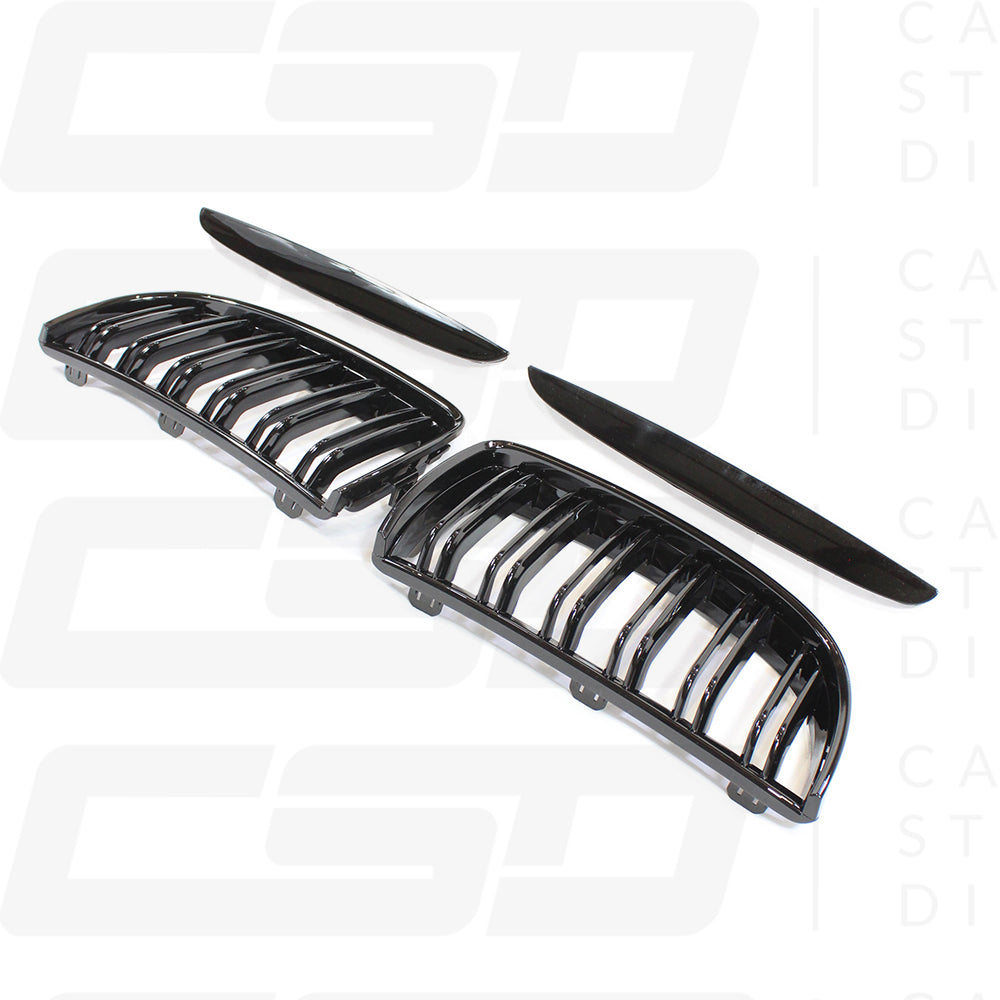 BMW E90 3 SERIES PRE-LCI DOUBLE SLAT BLACK GRILLES (2005-2008)