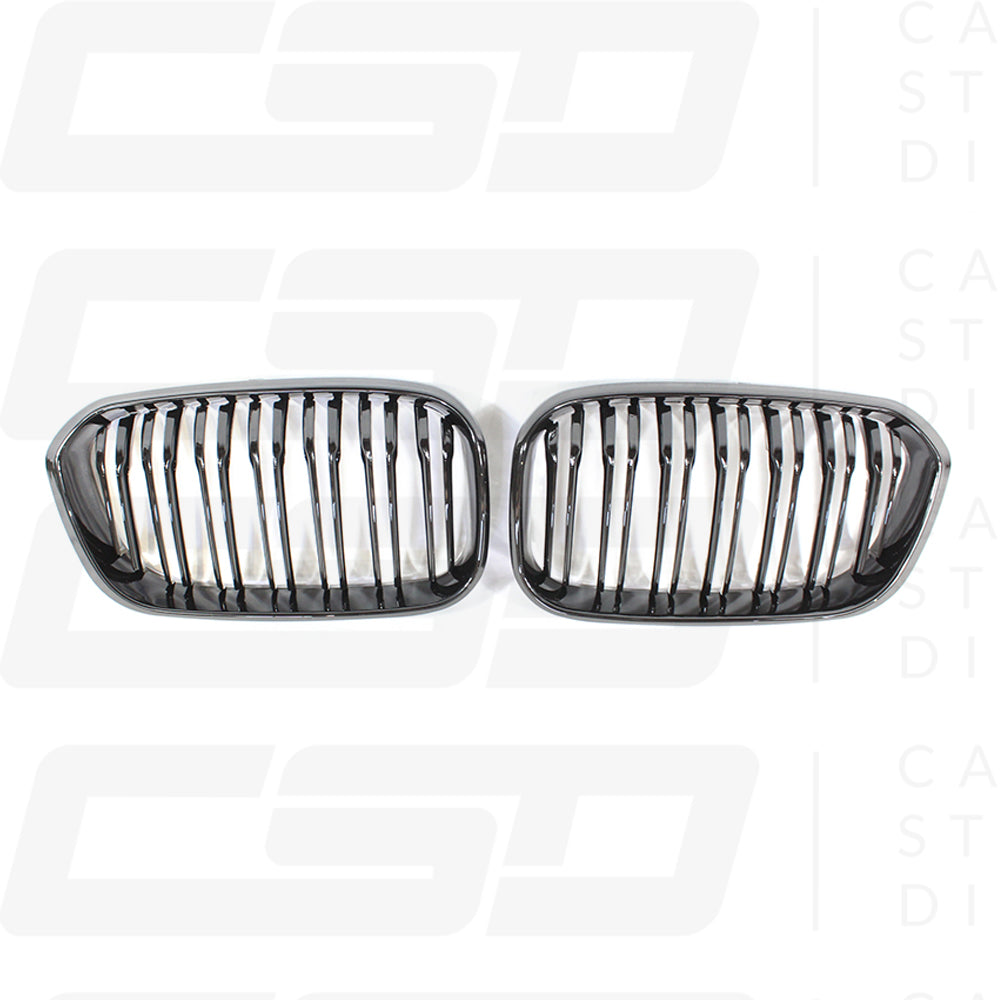 BMW F20 1 SERIES LCI DOUBLE SLAT GLOSS BLACK GRILLES (2015-2020)