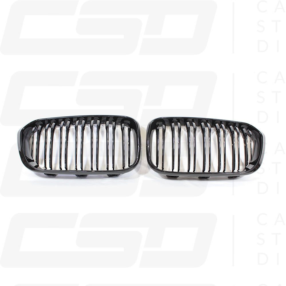 BMW F20 1 SERIES LCI DOUBLE SLAT GLOSS BLACK GRILLES (2015-2020)
