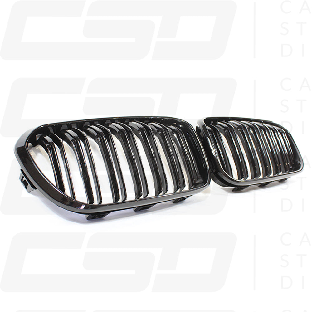 BMW F20 1 SERIES LCI DOUBLE SLAT GLOSS BLACK GRILLES (2015-2020)