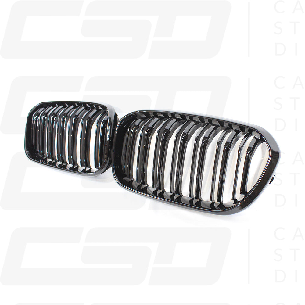 BMW F20 1 SERIES LCI DOUBLE SLAT GLOSS BLACK GRILLES (2015-2020)