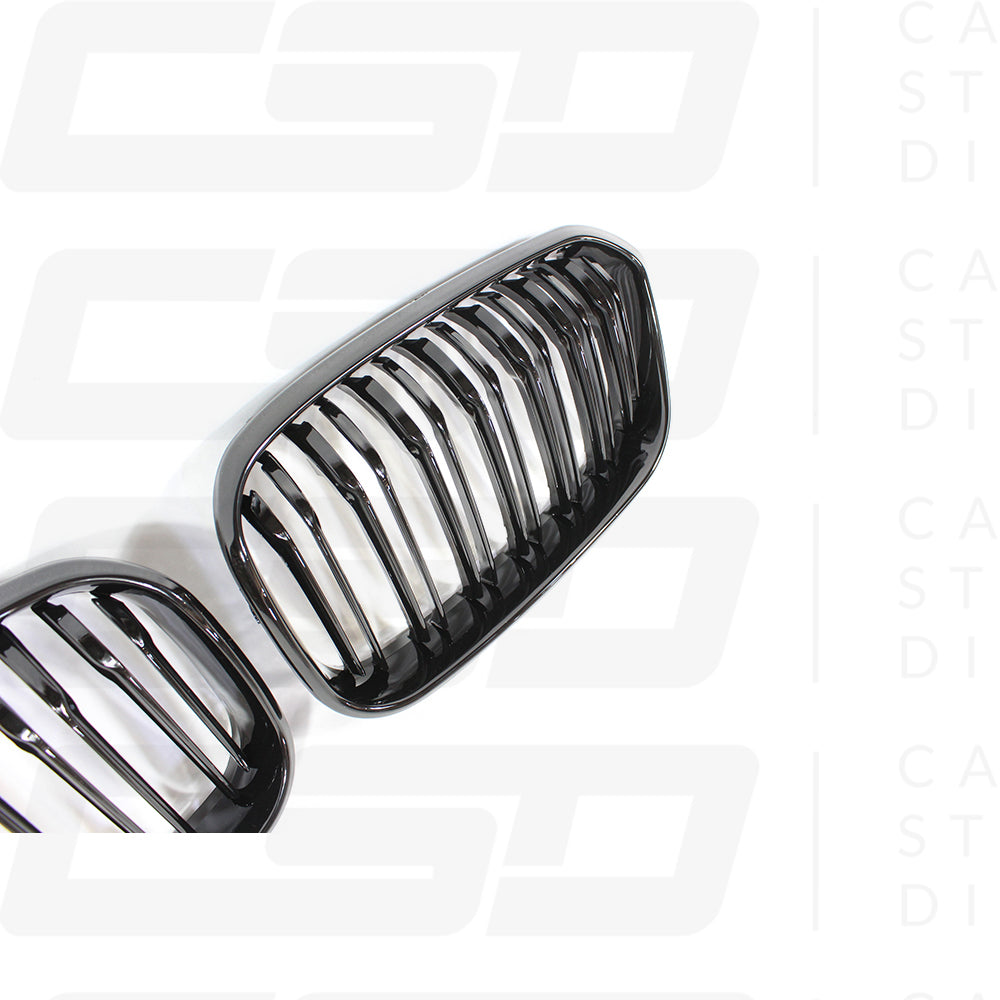 BMW F20 1 SERIES LCI DOUBLE SLAT GLOSS BLACK GRILLES (2015-2020)