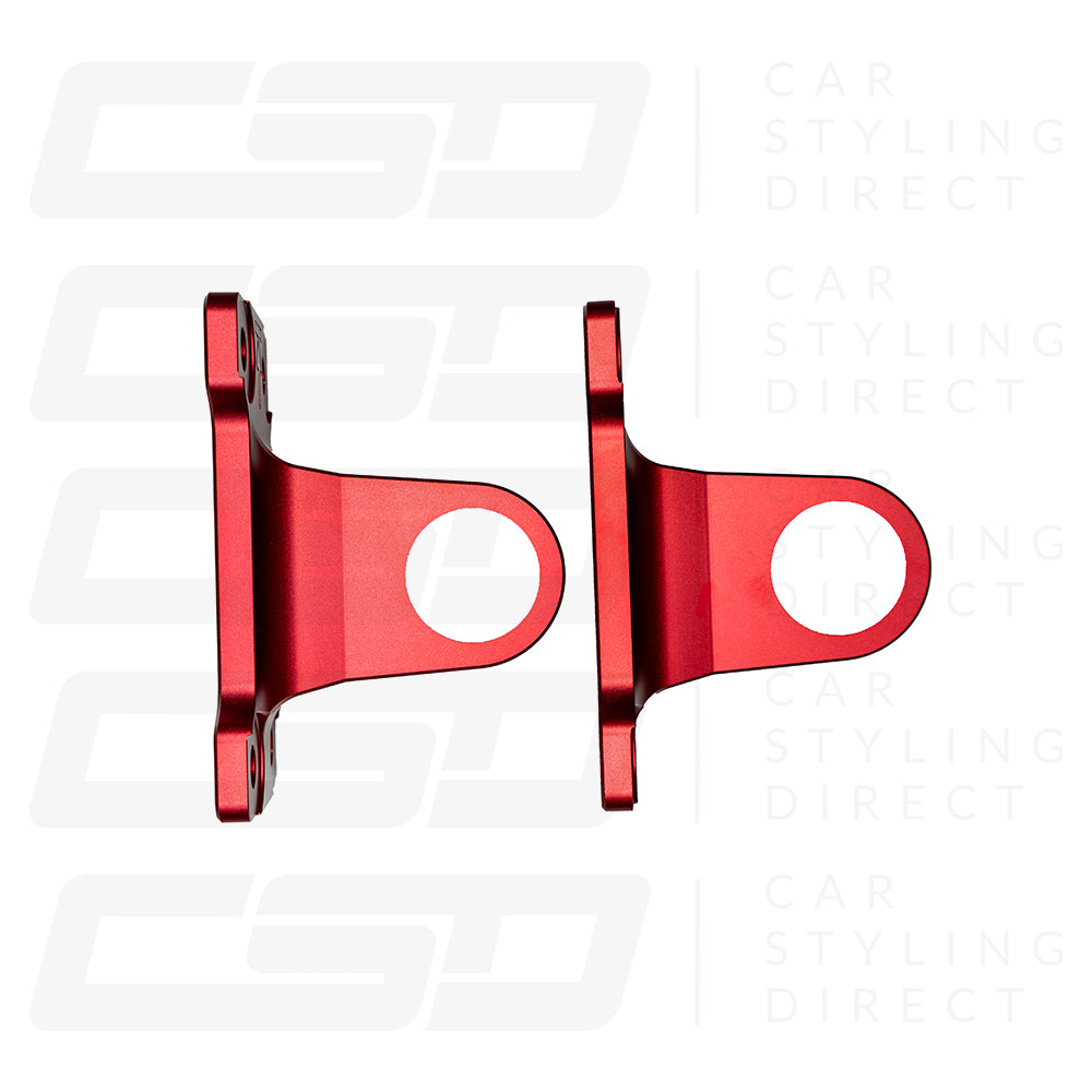 LAND ROVER DEFENDER L663 90/110/130 RED ALUMINIUM TOW HOOKS (2020+)