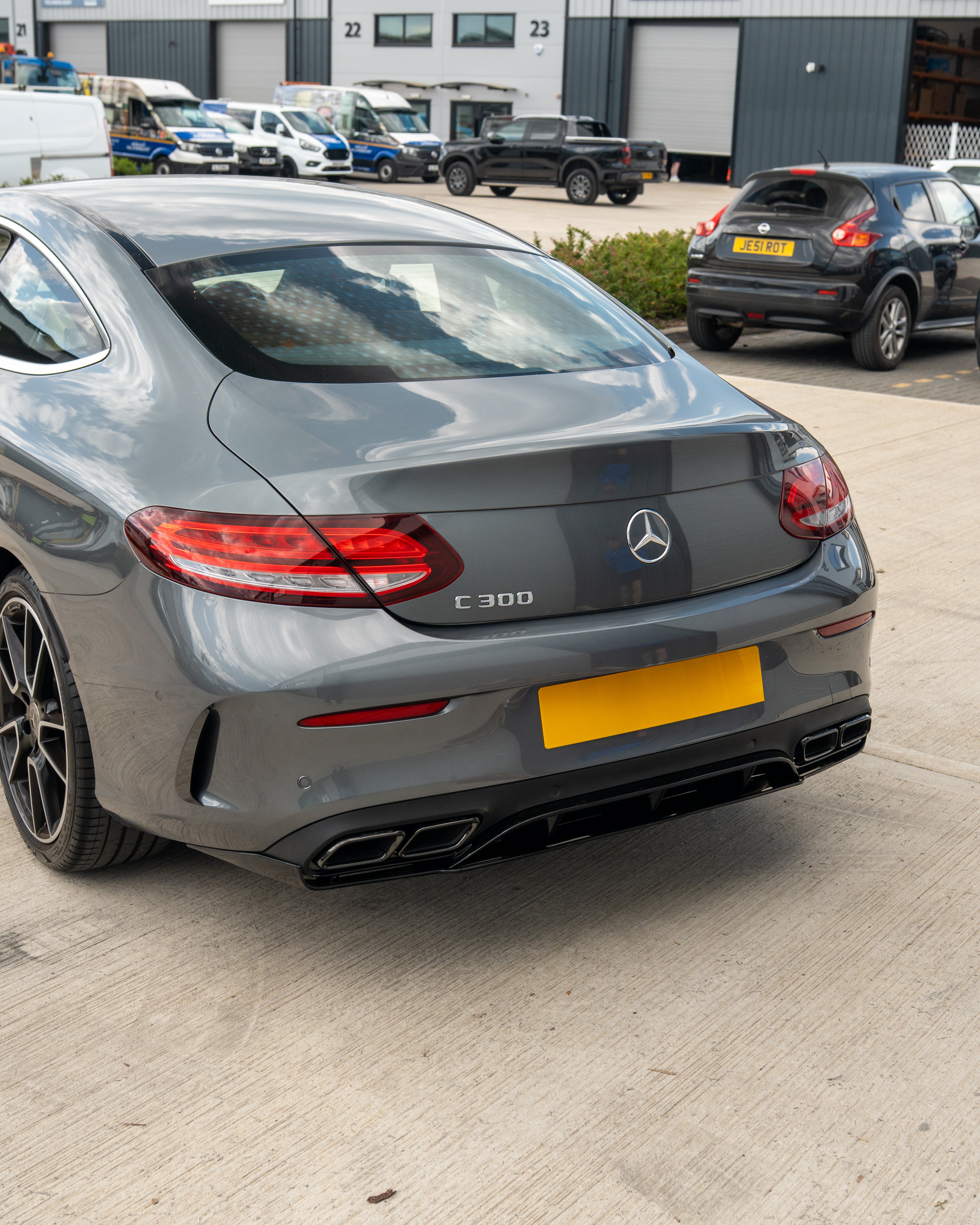 W205 MERCEDES C-CLASS COUPE GLOSS BLACK DIFFUSER & TIPS (2015-2019)