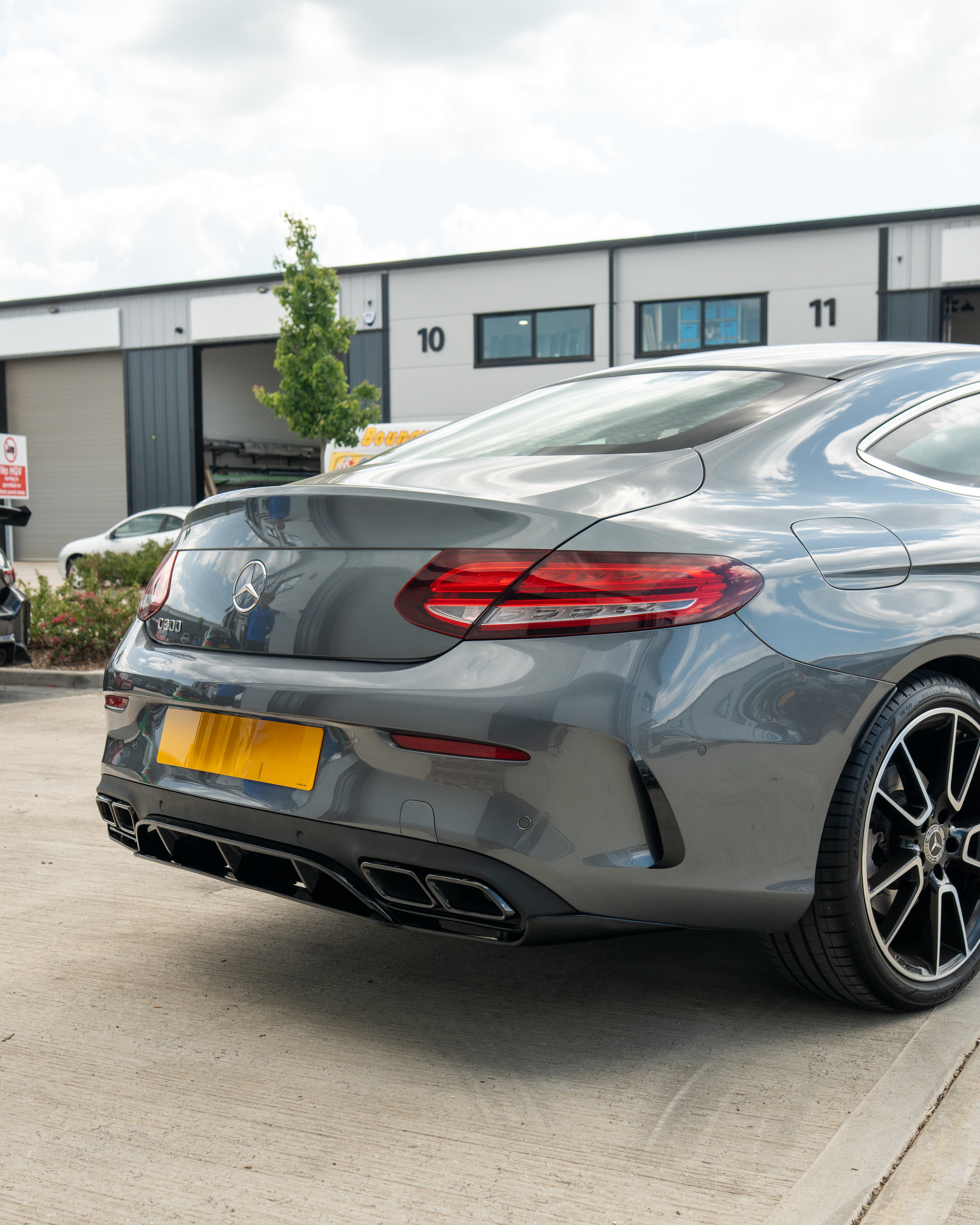 W205 MERCEDES C-CLASS COUPE GLOSS BLACK DIFFUSER & TIPS (2015-2019)