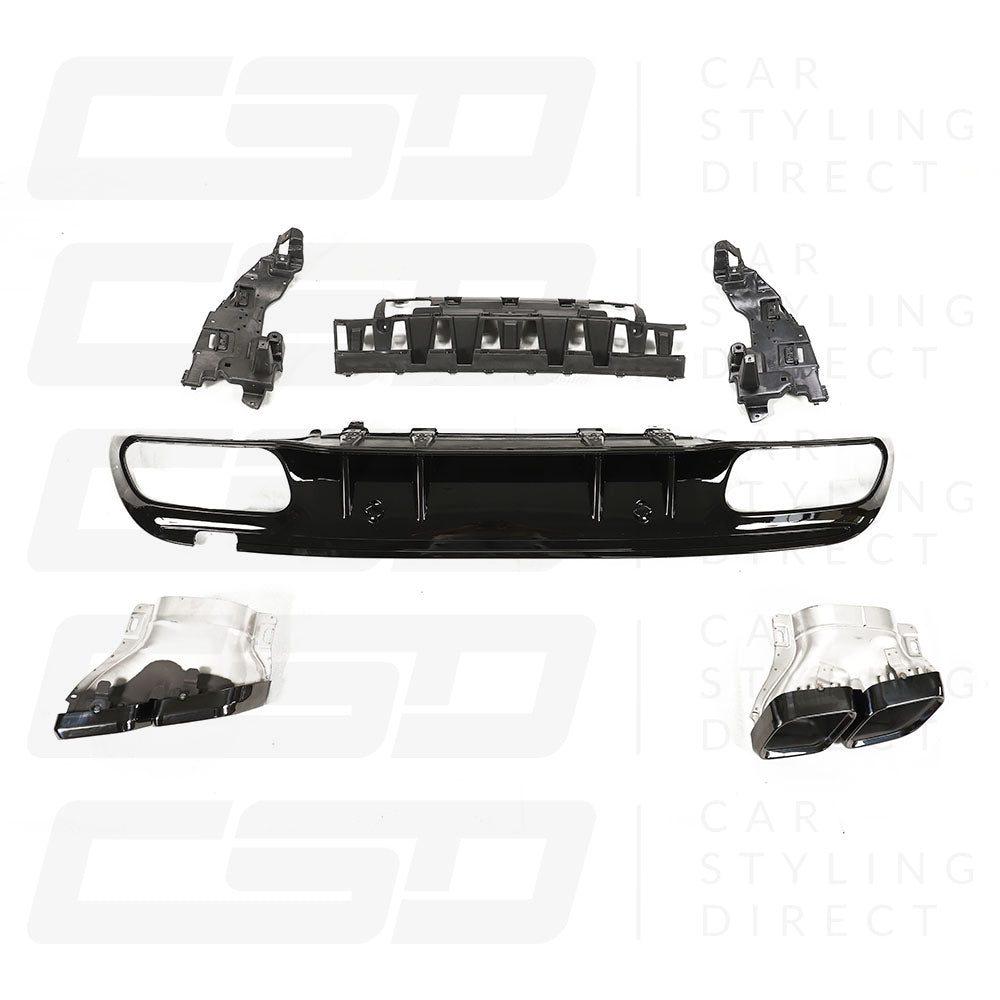 MERCEDES W205 C-CLASS SALOON/ESTATE GLOSS BLACK DIFFUSER & TIPS