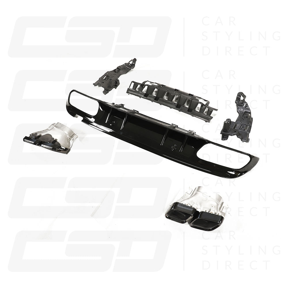 MERCEDES W205 C-CLASS SALOON/ESTATE GLOSS BLACK DIFFUSER & TIPS